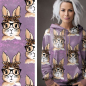 Preview: Hipster Leo Bunny - Eigenproduktion von Graustufen-Stoffe